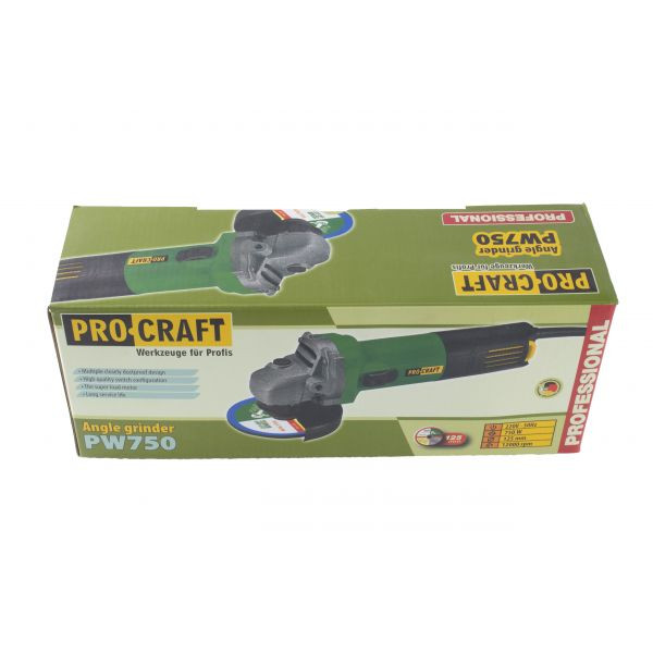Amoladora angular ProCraft PW750, 750 W, 12000 rpm, disco 125 mm, escobillas incluidos - Imagen 5