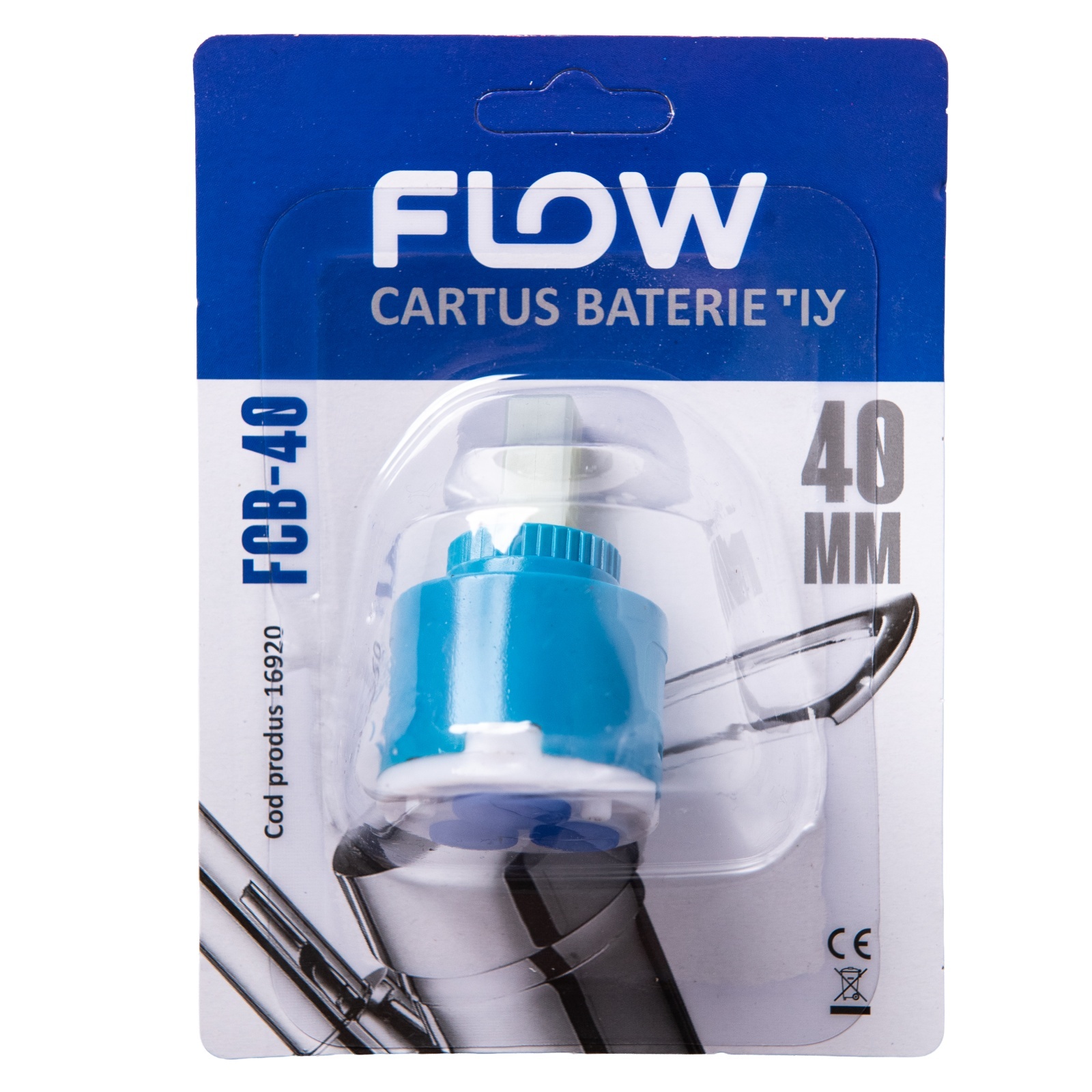 Cartucho cerámico grifo Flow FCB-40, 40 mm, recambio