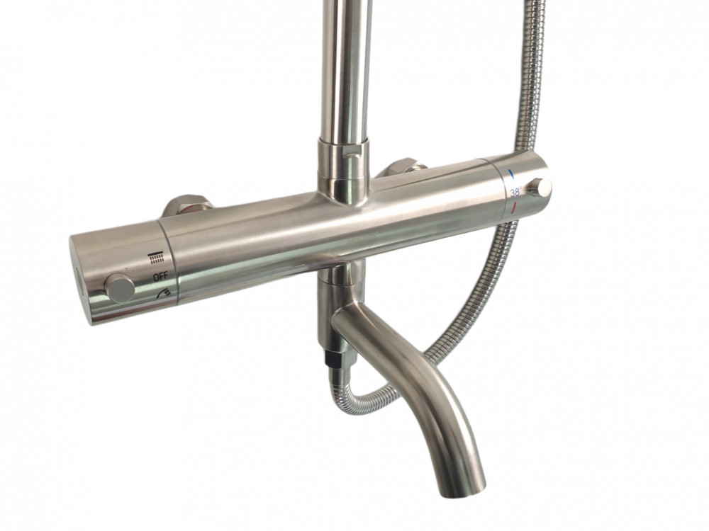 Columna de ducha Mixxus TMO-009-J, 120 cm grifo y para, monomando, manguera flexible - Imagen 3