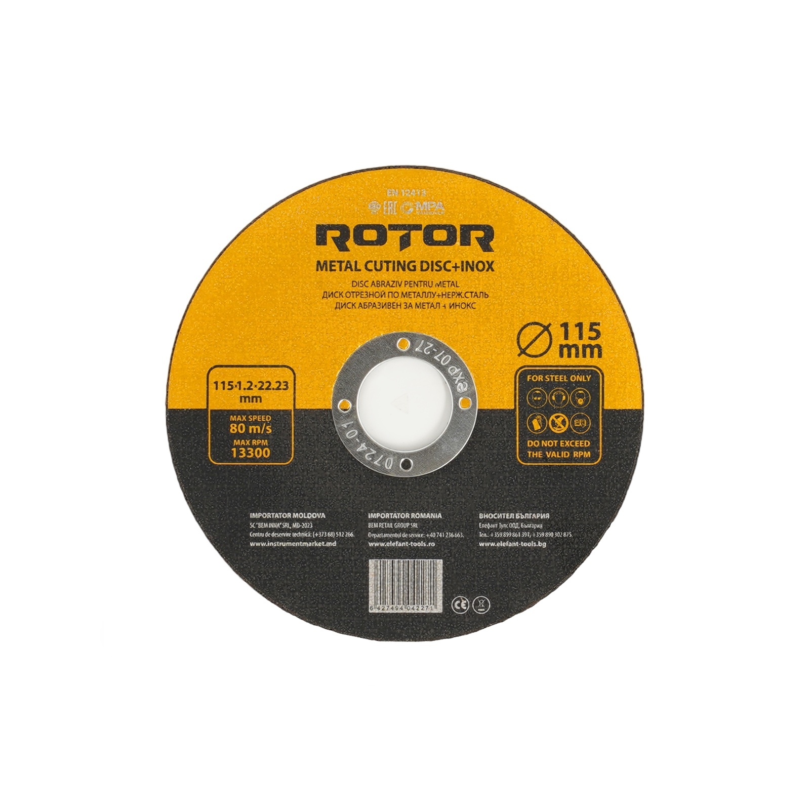 Disco abrasivo para metal+inox ROTOR 115*1,2*22,23 - Imagen 2