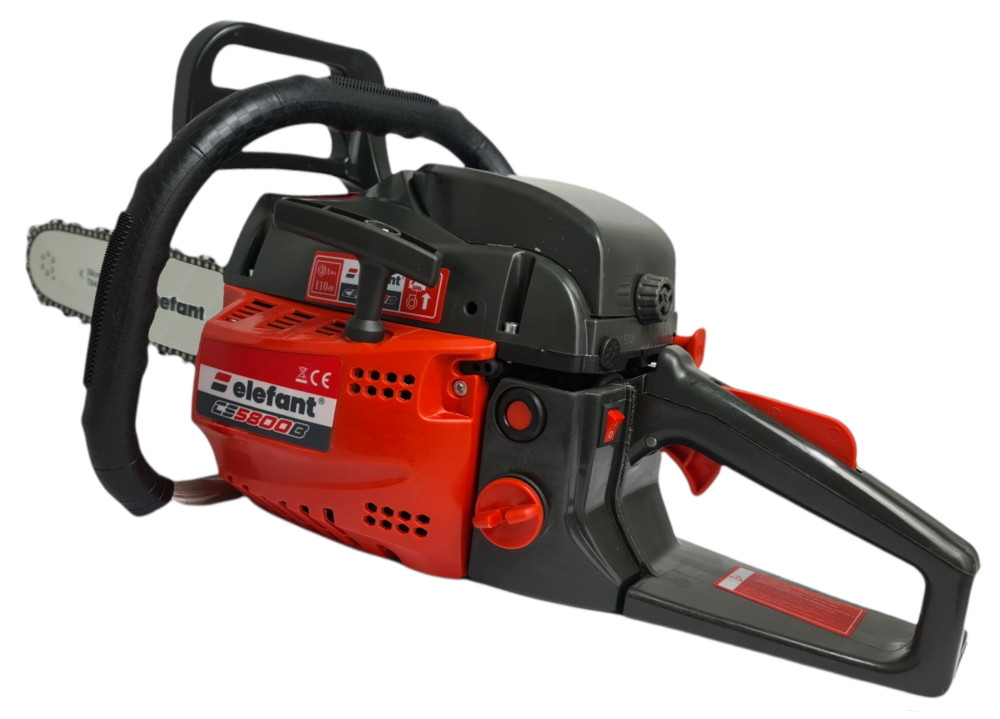Motosierra en gasolina ELEFANT CS5800B, 5.5CP, 3400 rpm, 2 cuchillas 2 cadenas, 38/45 cm - Imagen 2
