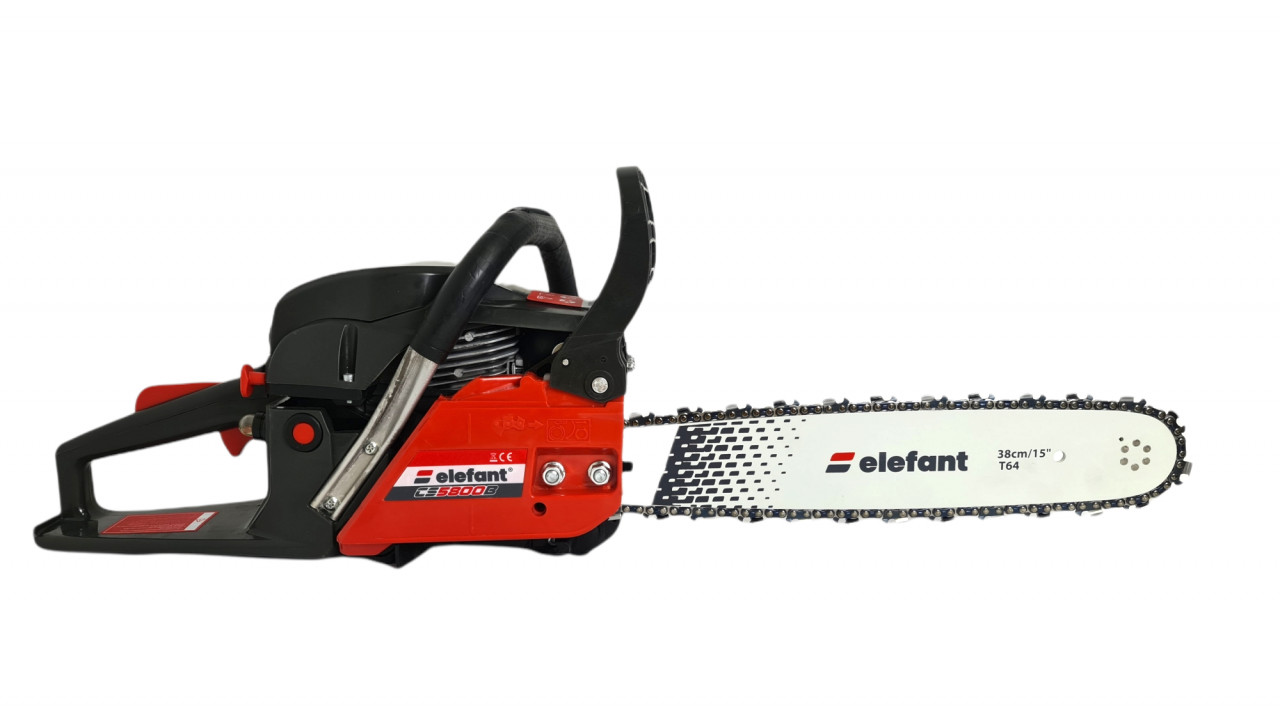 Motosierra en gasolina ELEFANT CS5800B, 5.5CP, 3400 rpm, 2 cuchillas 2 cadenas, 38/45 cm - Imagen 6