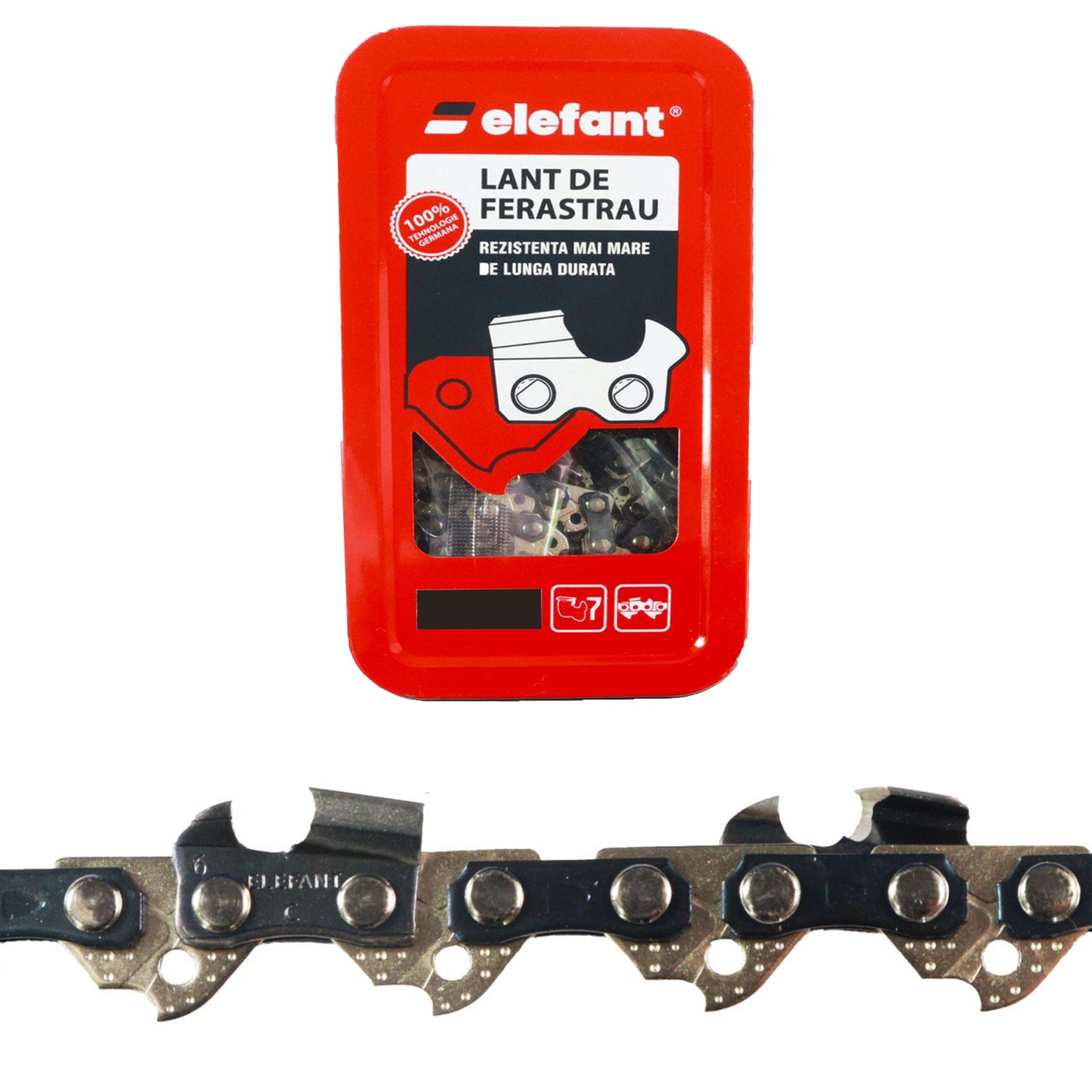 Cadena motosierra Elefant, paso 3/8LP, 1.3 mm, 59 eslabones, 29 dientes