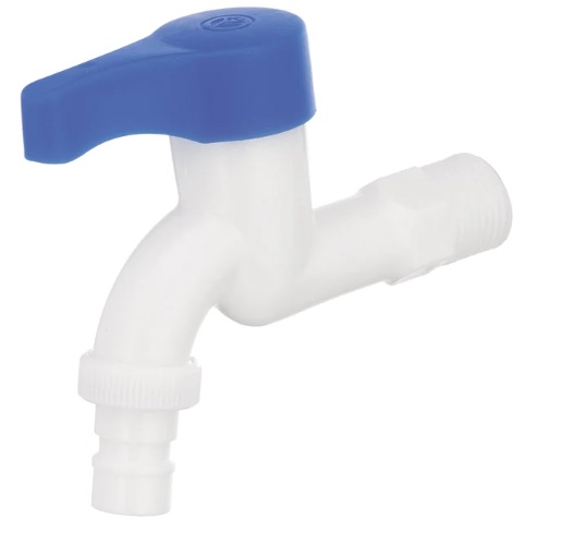 Grifo agua plastico Plamix Mono-003, blanco, para instalaciones sanitarias