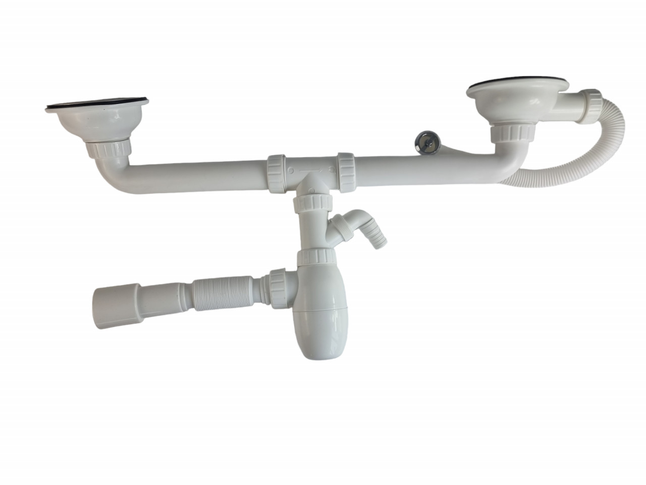 Sifón Universal fregadero doble Elefant B731 V, 1.5 pulgada, accesorio sanitarias